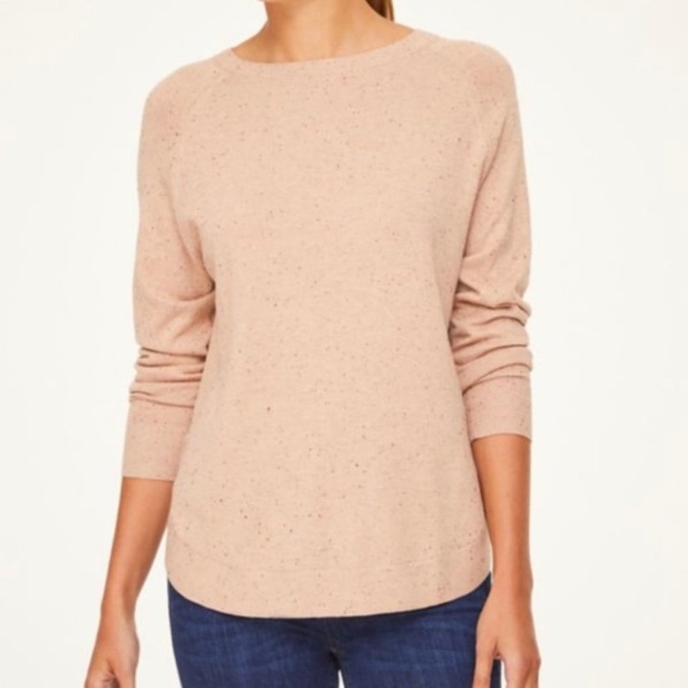 LOFT Flecked Shirttail Sweater